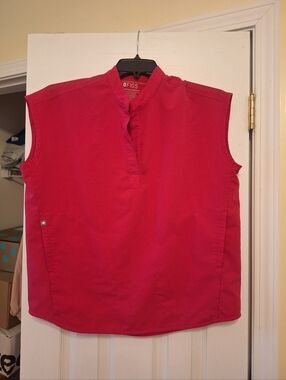 FIGS Sleeveless Medical Top in Hot Pink